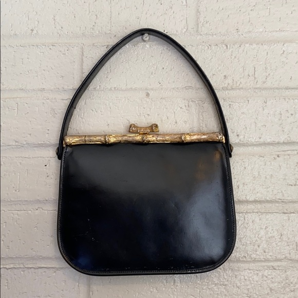 Vintage Handbags - Vintage Black Leather Purse